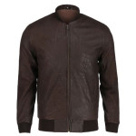 Snuff Style Real Bomber Leather Jacket Brown Color