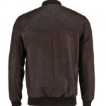 Snuff Style Real Bomber Leather Jacket Brown Color