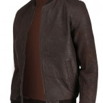 Snuff Style Real Bomber Leather Jacket Brown Color