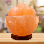 Fire Bowl Salt Lamp with Ball Shape Salt Crystal Chunks FBL-43